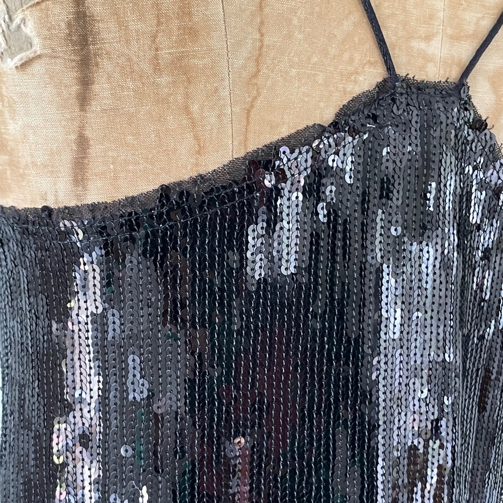 Style Rack Black Sequin Camisole / Racer Top | Size Small - Picture 6 of 9
